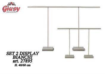 Set 2 Display Bianchi H.40 Cm H.60 Cm 1*6