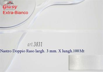 Nastro Doppio Raso Extra Bianco 3Mm x 100 M 10*120