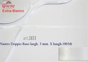 Nastro Doppio Raso Extra Bianco 3Mm x 100 M 10*120