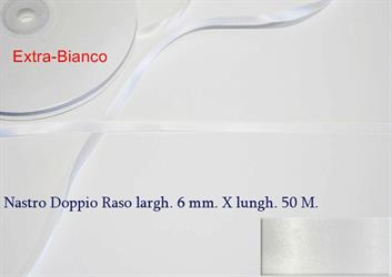 Nastro Doppio Raso Extra Bianco 6Mm 10*180