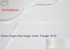 Nastro Doppio Raso Extra Bianco 6Mm 10*180