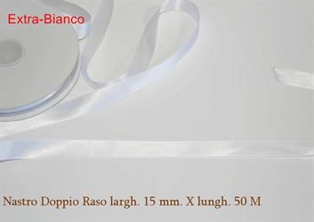 Nastro Doppio Raso Bianco 15Mm 10*135