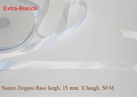 Nastro Doppio Raso Bianco 15Mm 10*135