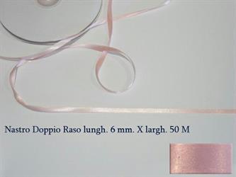 Nastro Doppio Raso Colore Rosa 6MMX50MT