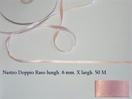 Nastro Doppio Raso Colore Rosa 6MMX50MT