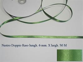 Nastro Doppio Raso Verde 6mmx50m