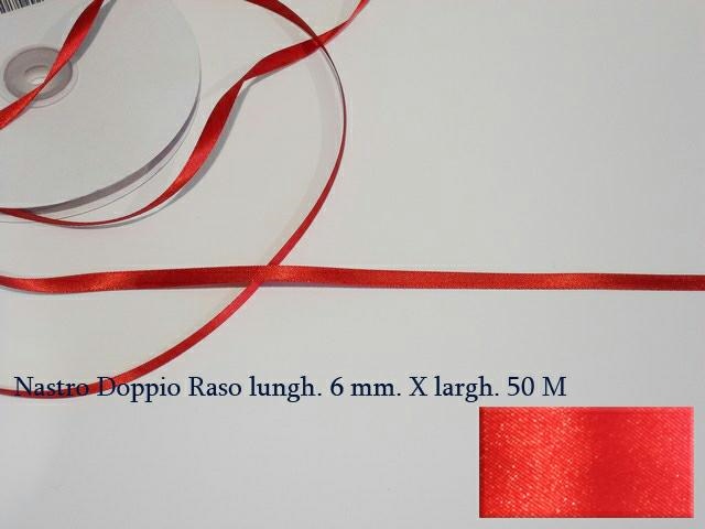 Nastro Doppio Raso Rosso 6mmx50m - NASTRI - Ingrosso bomboniere Casoria  Napoli Giusy Creazioni