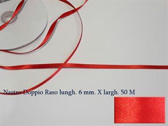 Nastro Doppio Raso Rosso 6mmx50m