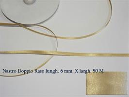 Nastro Doppio Raso Beige 6Mmx50Mt