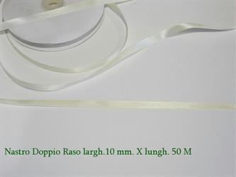 Nastro Doppio Raso Panna 10mmx50m