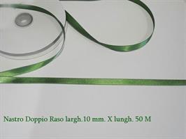 Nastro Doppio Raso Verde 10 Mm X 50 M