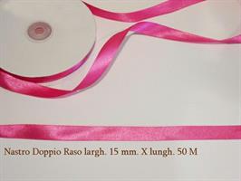 Nastro Doppio Raso Fuxia 15mmx50m