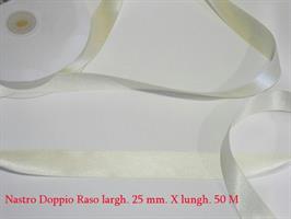 Nastro Doppio Raso Panna 25mmx50m