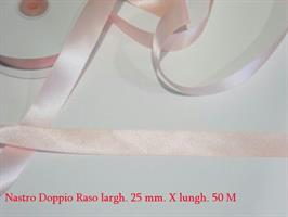 Nastro Doppio Raso Rosa 25mmx50m