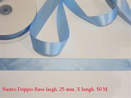 Nastro Doppio Raso Celeste 25mmx50m