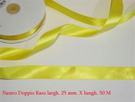 Nastro Doppio Raso Giallo 25Mmx50 Metri