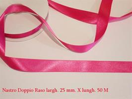 Nastro Doppio Raso Fuxia Mm25x50 Metri