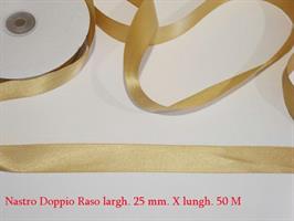 Nastro Doppio Raso Beige 25Mmx50Mt