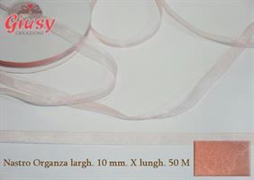 Nastro Organza Rosa Chiaro 10 Mm x 50 Metri