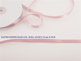 Nastro Doppio Raso Rosa Antico 10mmx50mt