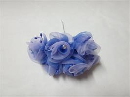 Fiore Organza Con Strass Blu    72*240