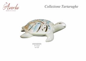 Tartaruga Marina Piccola Azzurra Tema Albero Della Vita Con Led 14x12 Cm In Porcellana Di Capodimonte Completo Di Scatola Trofeo