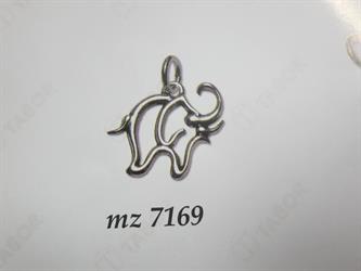 Ciondolo Elefante In Ottone Placcato Argento 3 Cm