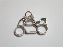 Ciondolo Filo Moto In Ottone Placcato Argento 3 Cm