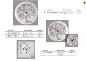 Orologio Maxi D.42 Cm Con Albero Della Vita Shabby Grigio