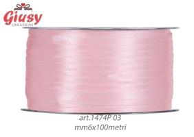 Nastro Raso Rosa Mm 6x100 Metri