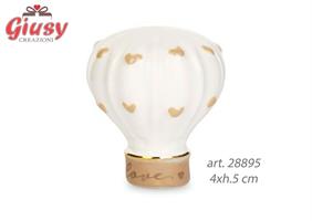 Mongolfiera In Porcellana Con Cuori Beige Collezione Cupido 4xh.5 Cm 36*288