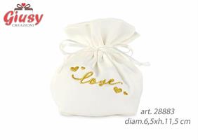 Saccoccio Raso Con Scritta Love In Oro Diam.6,5xh.11,5 Cm 12*360