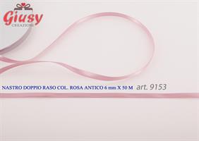 Nastro Doppio Raso Rosa Antico 6 Mmx50 Metri