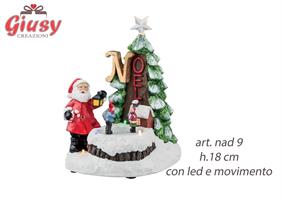 Villaggio Noel In Resina Con Led E Movimento h.18 Cm 1*8