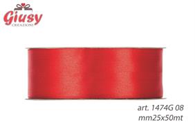 Nastro Doppio Raso Mm25 x 50 Metri Colore Rosso