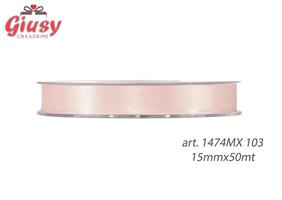 Nastro Doppio Raso mm15x50 Metri Colore Rosa