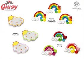 Set 3Pz Arcobaleno Decorato In Resina 4,6 Cm 12*144