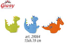 Sacchetti Con Dinosauro 3D Assortiti In 3 Colori 15xh.19 Cm 3*288