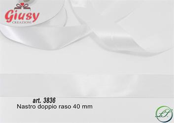 Nastro Doppio Raso Colore Bianco 4 X 2,5 Cm  5*100