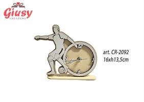 Orologio Calciaore In Legno Color Panna 16xH.13,5 Cm Completo Di Scatola