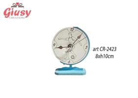 Orologio Mappamondo Con Calciatore Con Base Azzurra 8xH.10 Cm Completo Di Scatola