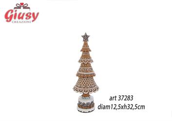 Albero In Resina Decoro Biscotto Di Zenzero Diametro 12,5xH.32,5 Cm 1*8