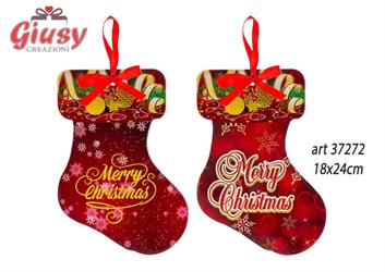 Appendino Calza Poggia Pentola In Ceramica Decoro Merry Christmas 2 Soggetti Assortiti 18x24 Cm 6*48