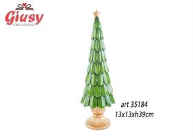 Albero Natalizio In Ceramica Color Verde 13x13xH.39 Cm 1*8