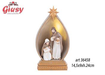 Natività In Resina Con Luce Led 14,5x9xH.24 Cm 1*12