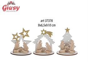 Presepe In Legno 3 Soggetti Assortiti 9x6,5xH.10 Cm 12*96