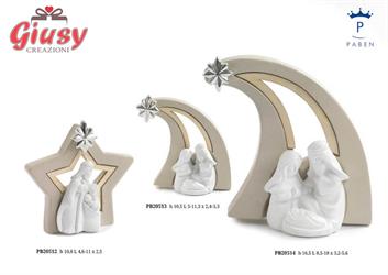 Set Natività Con Stella Stilizzata In Resina H.10,8 Cm 6*48