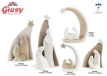 Set Natività Con Capanna Stilizzata In Porcellana 22 Cm 4*24