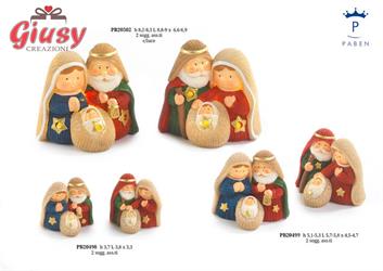 Natività Spiritosa In Resina 2 Soggetti Assortiti H.8,3 Cm Con Luce Led 6*96