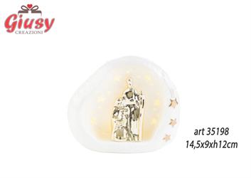 SACRA FAMIGLIA PORCELLANA LED 14,5x9xh.12CM